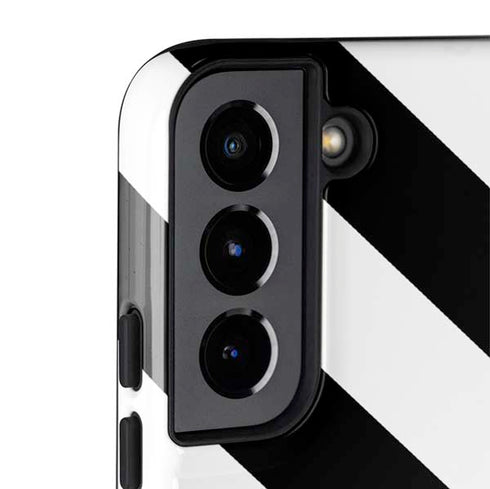 Black and White Geometric Stripes Galaxy S22 Pro Case
