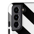 Black and White Geometric Stripes Galaxy S22 Pro Case