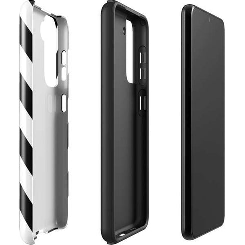 Black and White Geometric Stripes Galaxy S22 Pro Case