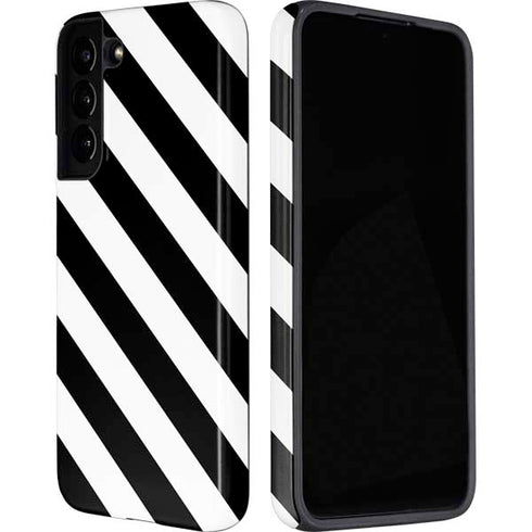 Black and White Geometric Stripes Galaxy S22 Pro Case