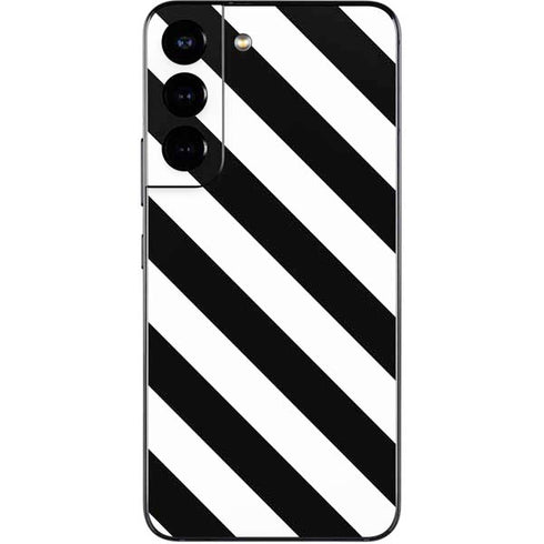 Black and White Geometric Stripes Galaxy S22 Skin