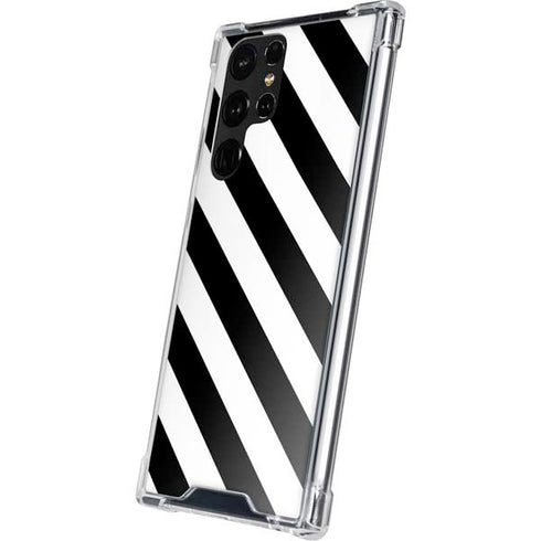 Black and White Geometric Stripes Galaxy S22 Ultra Clear Case