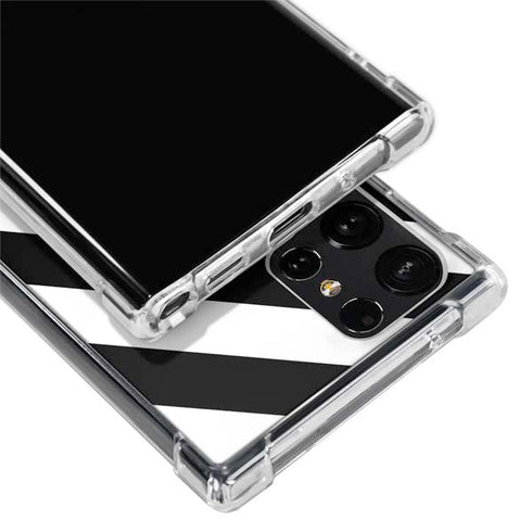 Black and White Geometric Stripes Galaxy S22 Ultra Clear Case
