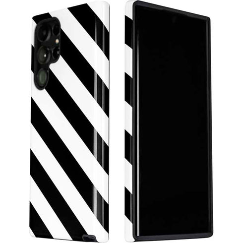Black and White Geometric Stripes Galaxy S22 Ultra Pro Case