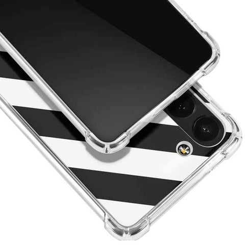 Black and White Geometric Stripes Galaxy S23 Clear Case