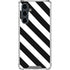 Black and White Geometric Stripes Galaxy S23 FE Clear Case