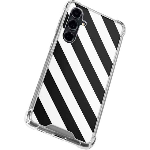 Black and White Geometric Stripes Galaxy S23 FE Clear Case
