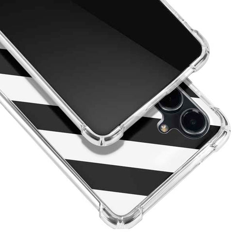 Black and White Geometric Stripes Galaxy S23 FE Clear Case