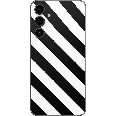 Black and White Geometric Stripes Galaxy S23 FE Skin