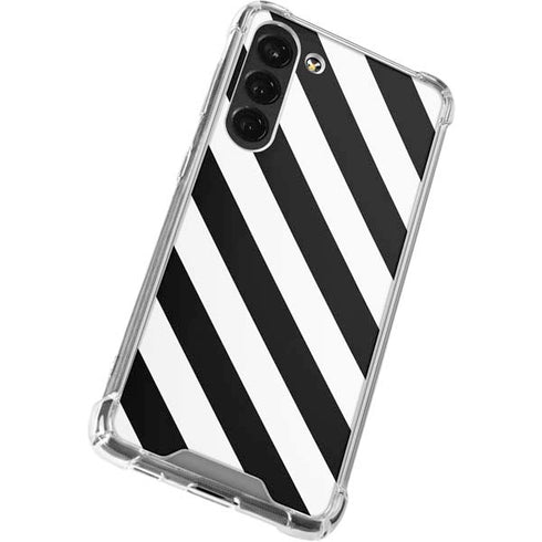 Black and White Geometric Stripes Galaxy S23 Plus Clear Case