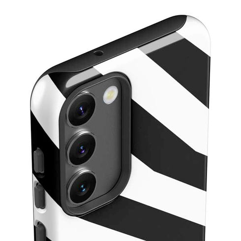 Black and White Geometric Stripes Galaxy S23 Plus Pro Case