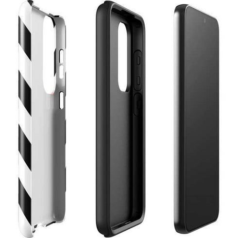 Black and White Geometric Stripes Galaxy S23 Plus Pro Case
