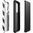 Black and White Geometric Stripes Galaxy S23 Plus Pro Case