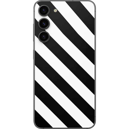 Black and White Geometric Stripes Galaxy S23 Plus Skin