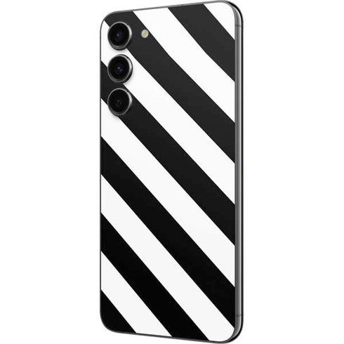 Black and White Geometric Stripes Galaxy S23 Plus Skin
