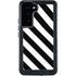 Black and White Geometric Stripes Galaxy S23 Plus Waterproof Case