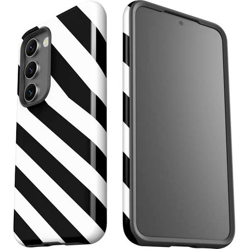 Black and White Geometric Stripes Galaxy S23 Pro Case
