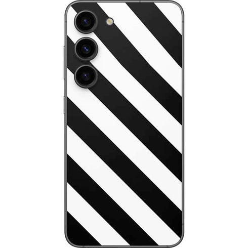 Black and White Geometric Stripes Galaxy S23 Skin