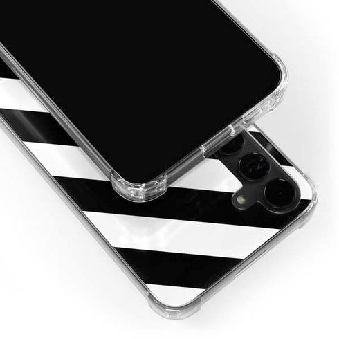 Black and White Geometric Stripes Galaxy S24 Plus Clear Case