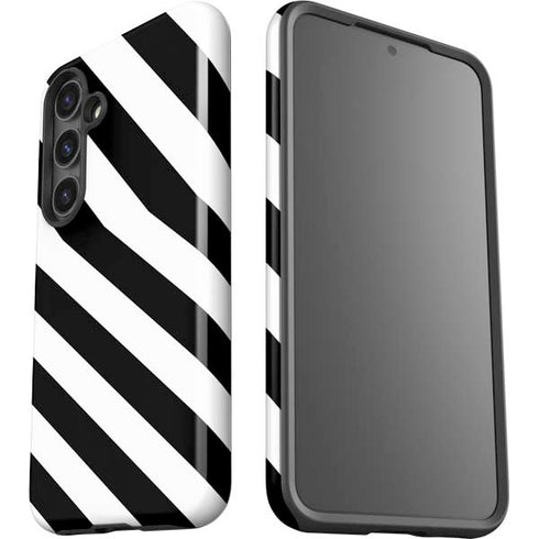 Black and White Geometric Stripes Galaxy S24 Plus Impact Case