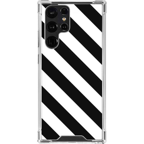 Black and White Geometric Stripes Galaxy S24 Ultra Clear Case