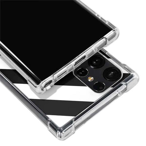 Black and White Geometric Stripes Galaxy S24 Ultra Clear Case