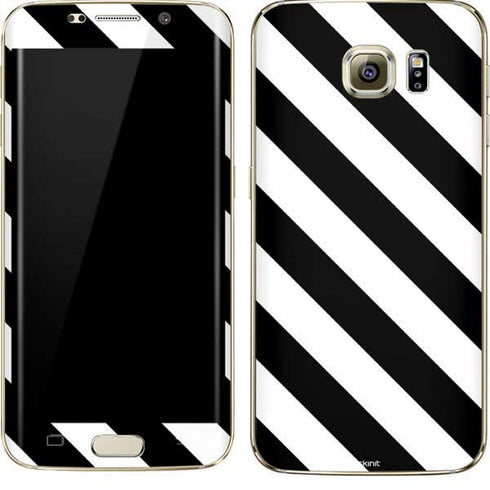 Black and White Geometric Stripes Galaxy S7 Edge Skin