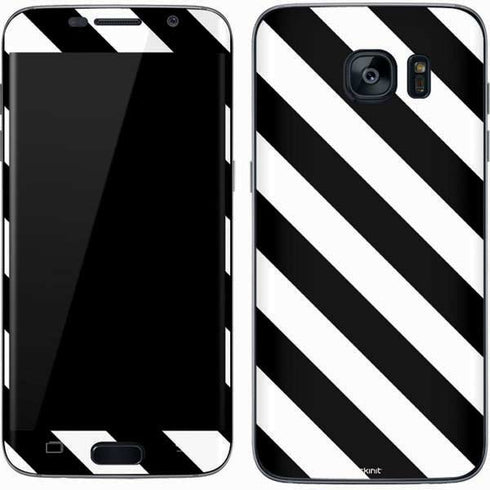 Black and White Geometric Stripes Galaxy S7 Skin