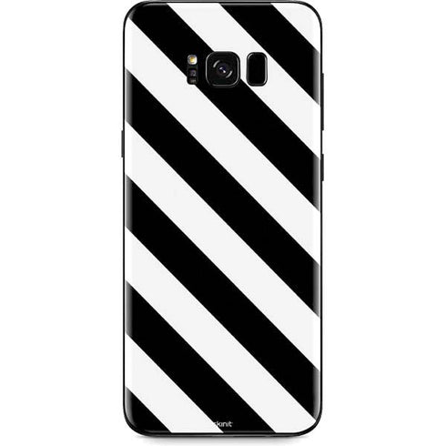 Black and White Geometric Stripes Galaxy S8 Skin