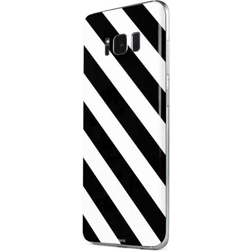 Black and White Geometric Stripes Galaxy S8 Skin