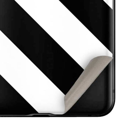 Black and White Geometric Stripes Galaxy Z Flip Skin