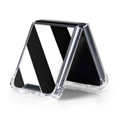 Black and White Geometric Stripes Galaxy Z Flip5 5G Clear Case
