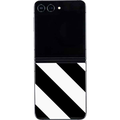 Black and White Geometric Stripes Galaxy Z Flip5 5G Skin