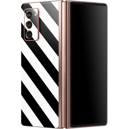 Black and White Geometric Stripes Galaxy Z Fold2 5G Skin