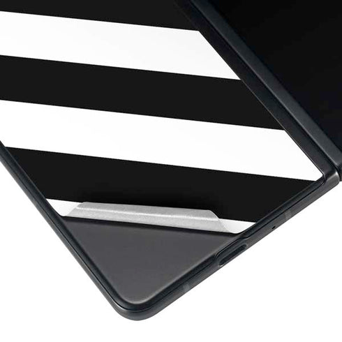 Black and White Geometric Stripes Galaxy Z Fold3 5G Skin