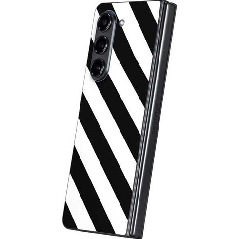 Black and White Geometric Stripes Galaxy Z Fold5 5G Skin