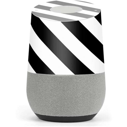 Black and White Geometric Stripes Google Home Skin