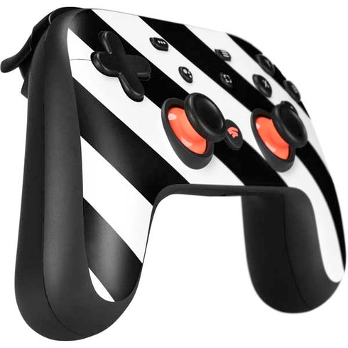 Black and White Geometric Stripes Google Stadia Controller Skin