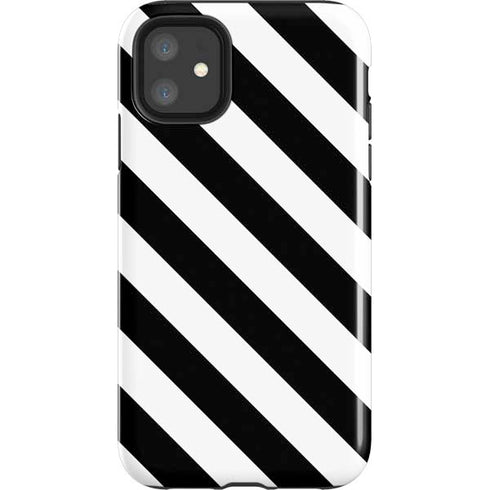 Black and White Geometric Stripes iPhone 11 Impact Case