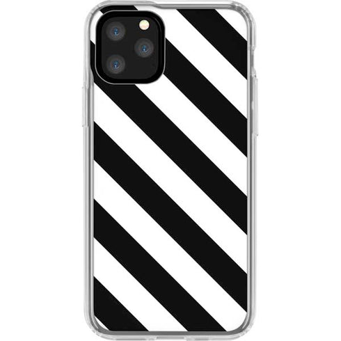 Black and White Geometric Stripes iPhone 11 Pro Clear Case