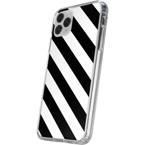 Black and White Geometric Stripes iPhone 11 Pro Clear Case