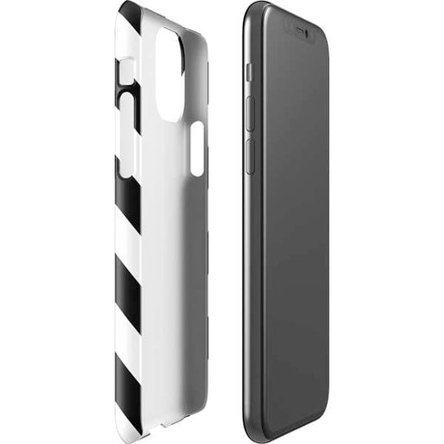Black and White Geometric Stripes iPhone 11 Pro Lite Case