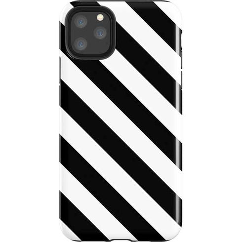 Black and White Geometric Stripes iPhone 11 Pro Max Impact Case