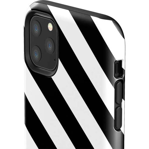 Black and White Geometric Stripes iPhone 11 Pro Max Impact Case