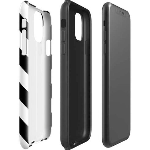 Black and White Geometric Stripes iPhone 11 Pro Max Impact Case