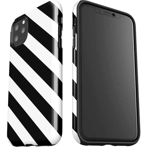 Black and White Geometric Stripes iPhone 11 Pro Max Impact Case