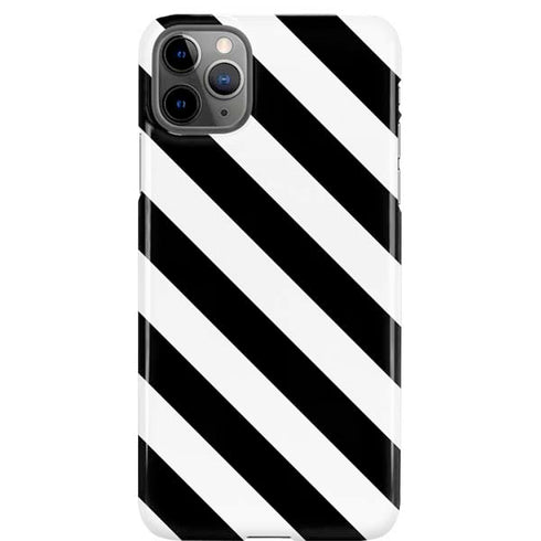 Black and White Geometric Stripes iPhone 11 Pro Max Lite Case