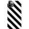 Black and White Geometric Stripes iPhone 11 Pro Max Lite Case