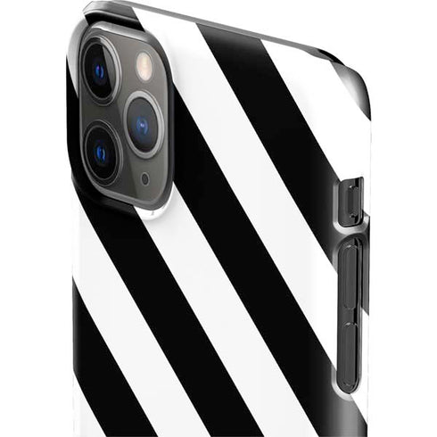 Black and White Geometric Stripes iPhone 11 Pro Max Lite Case