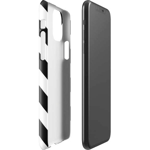 Black and White Geometric Stripes iPhone 11 Pro Max Lite Case